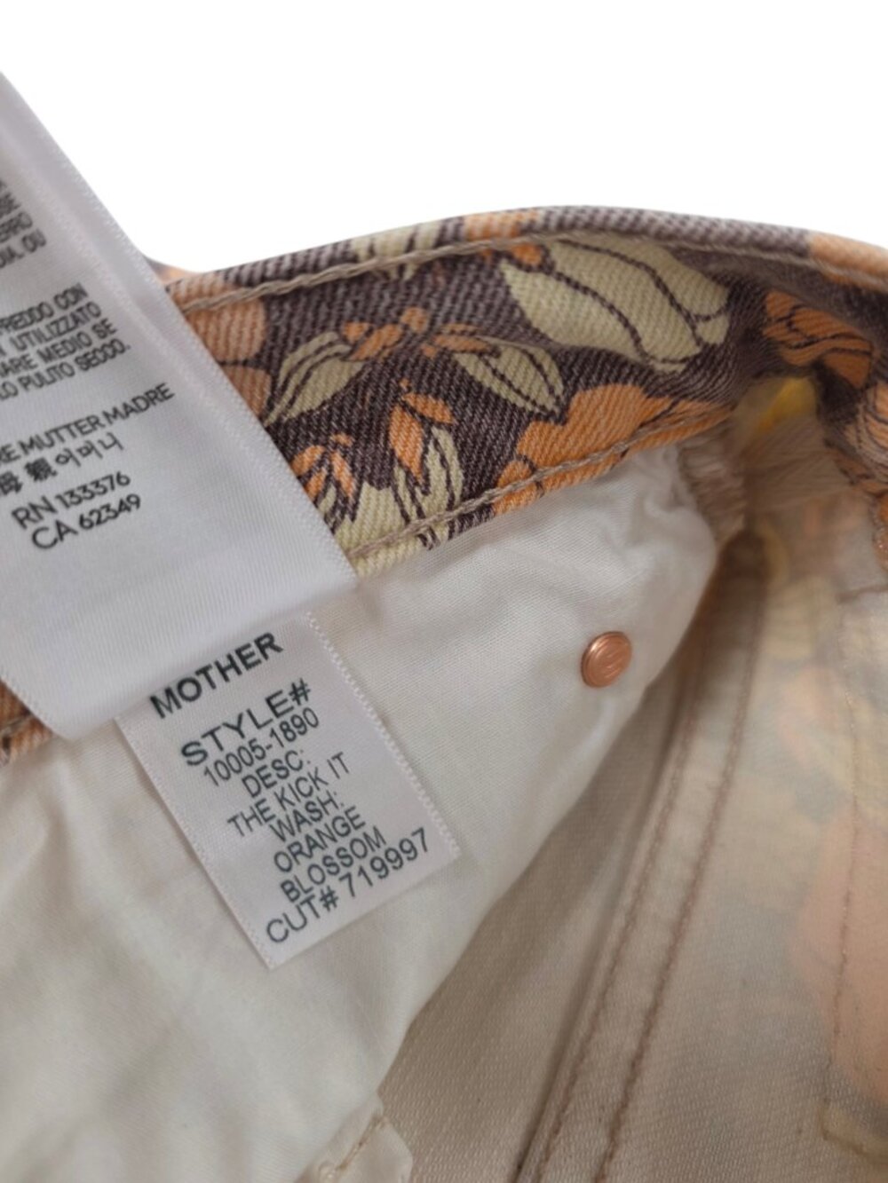 MOTHER The Kick It High Rise Straight Jeans in Orange Blossom, Zip Fly, Size 30 - Picture 10 of 12